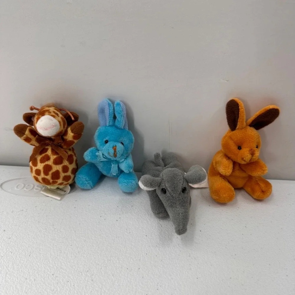 Set‎ Of 4 Carters & Playmates Toys Plush Animals - Elephant Giraffe Bunnies Set